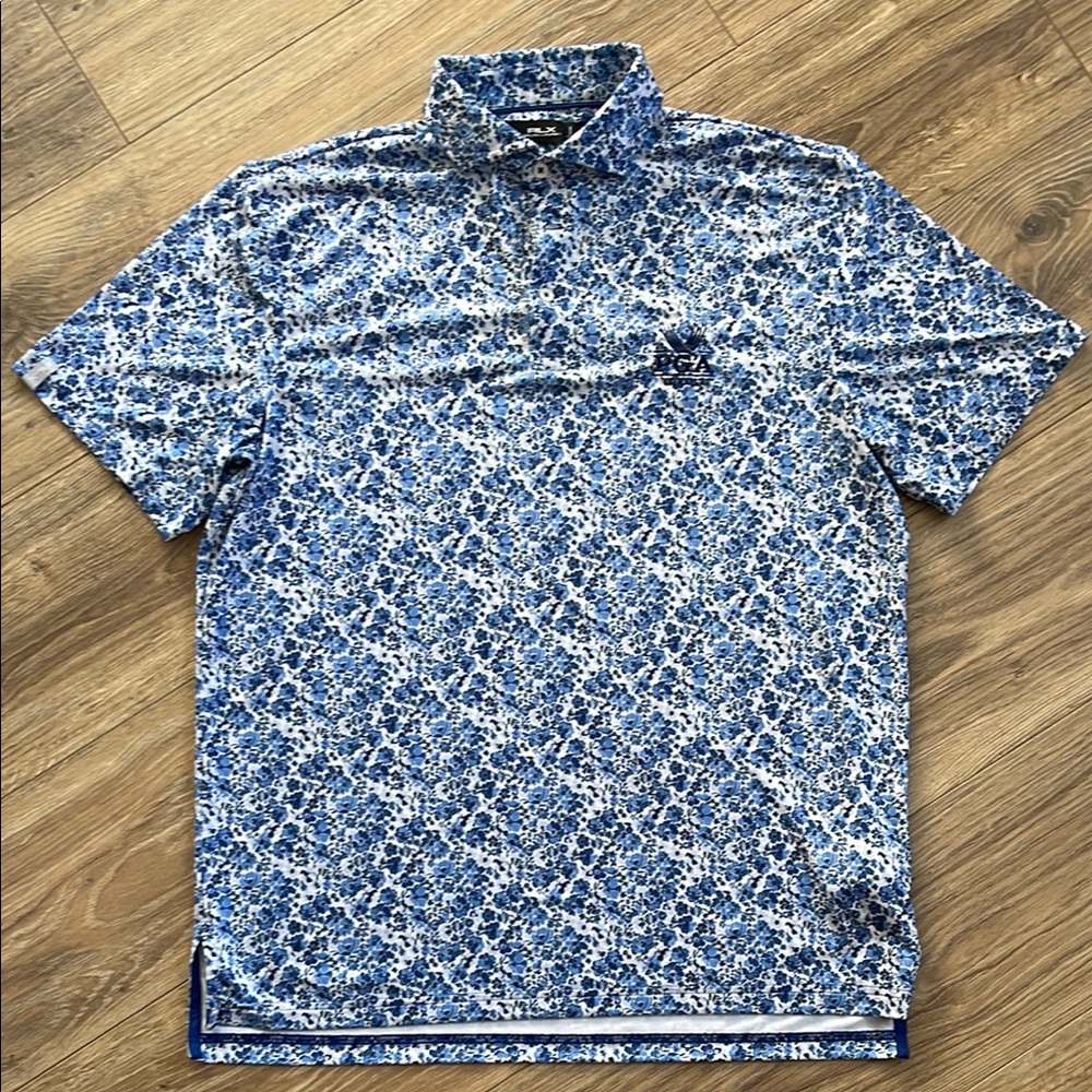 RLX Ralph Lauren Blue & White Floral Polo